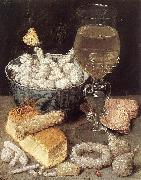 FLEGEL, Georg Still-Life with Bread and Confectionary dg oil painting on canvas